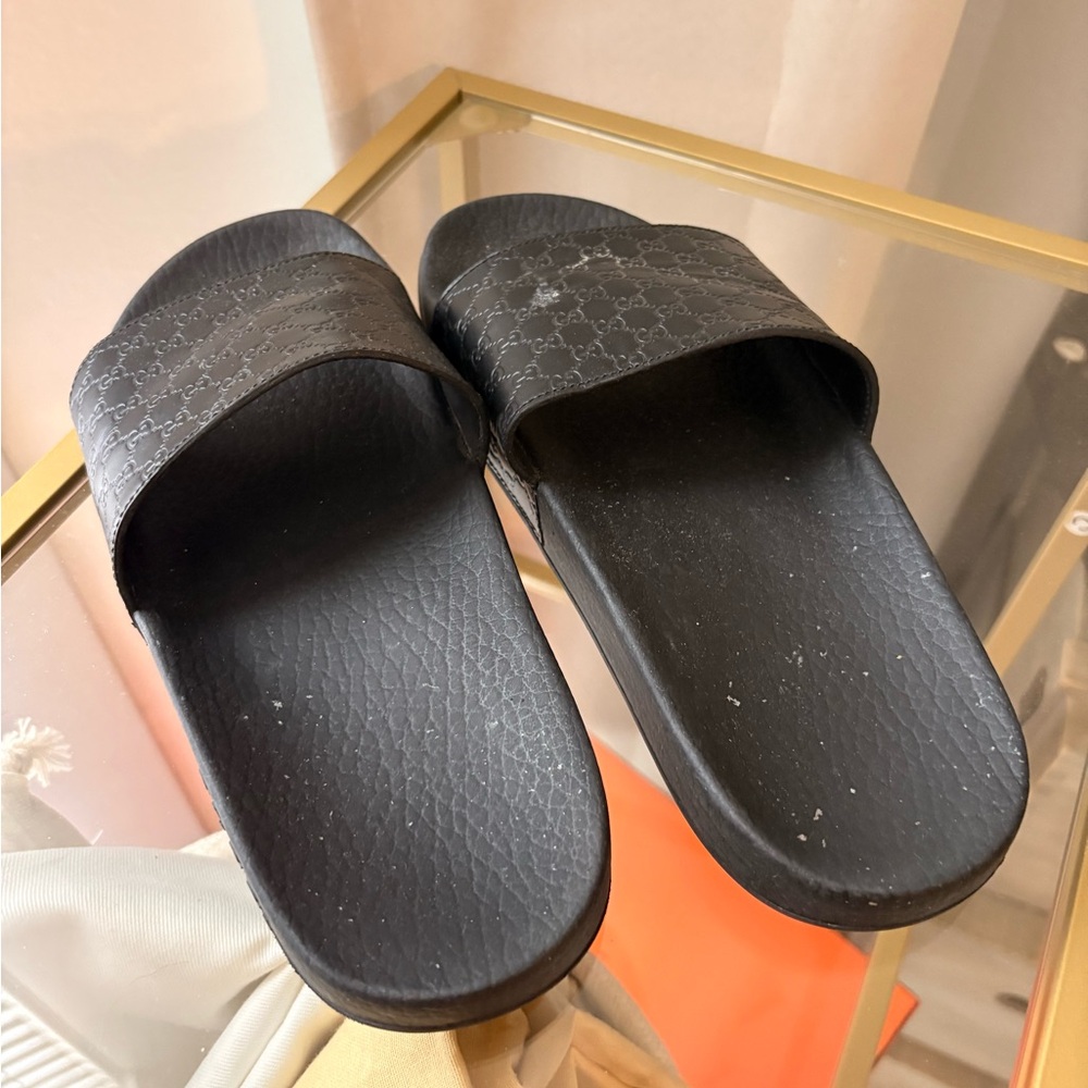 Gucci Black Slide Sandals - Picture 2 of 5